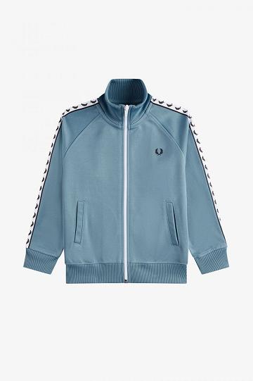 Fred Perry Taped Track Lasten Takki Harmaat Sininen | FI 2048JPQJ